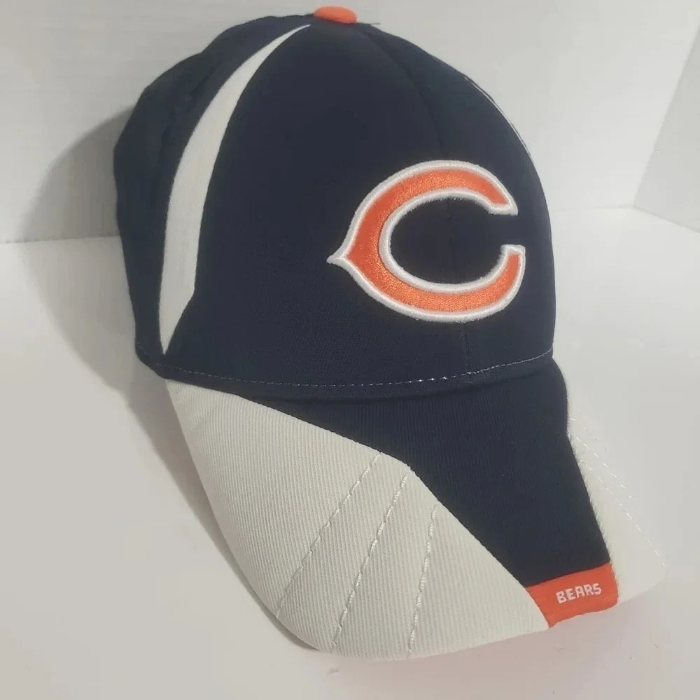 Onfield Reebok Equipped NFL Chicago Bears Orange /Blue/White Fitted Mens Hat.